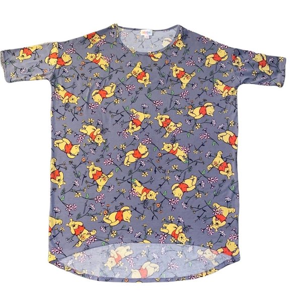 LuLaRoe Tops - Disney Winnie the Pooh High Low Tunic Purple Periwinkle Small Gray discontinued